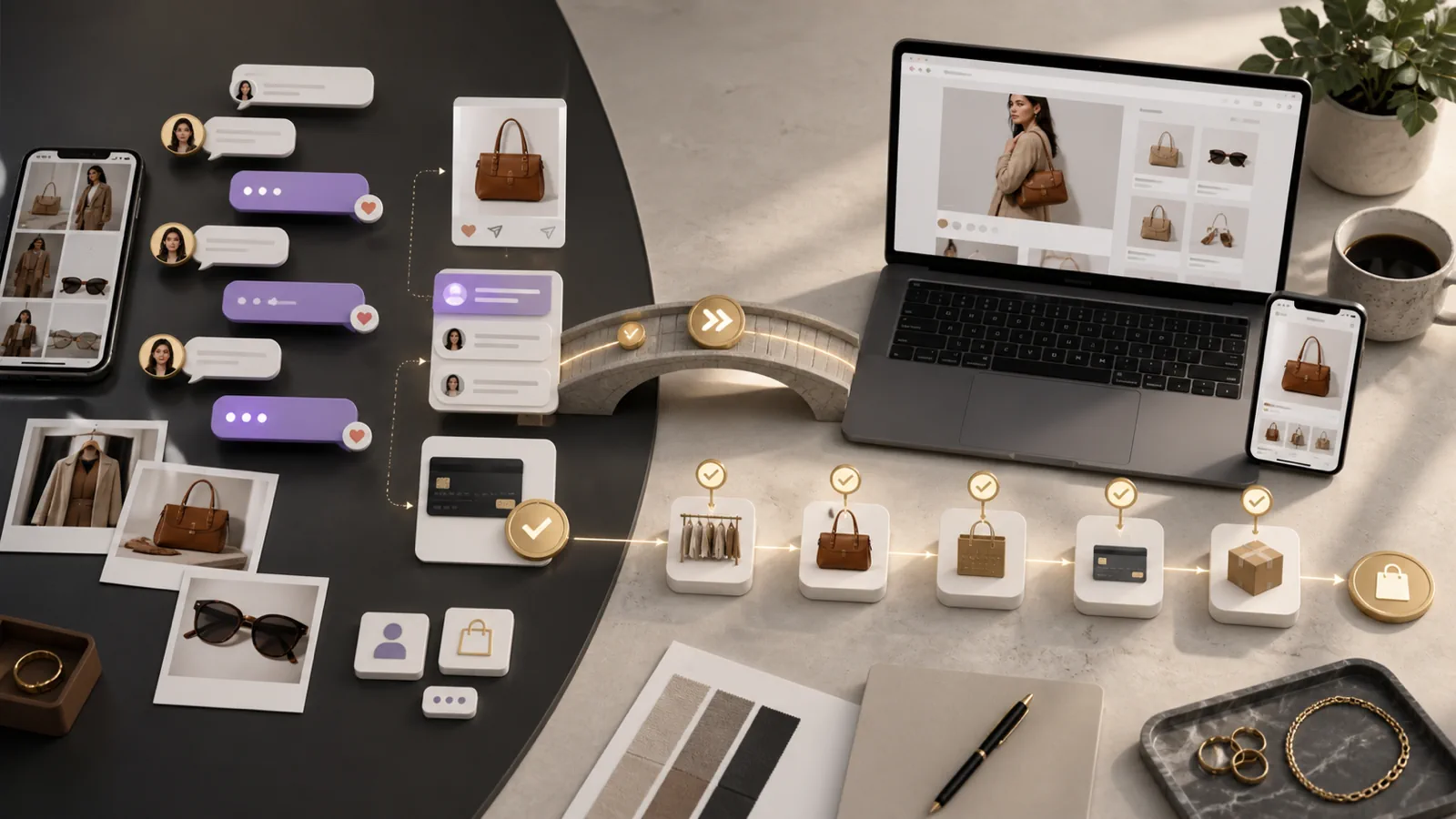 Instagram DM selling path moving into a Shopify storefront journey