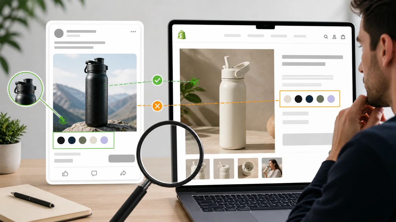 Ad promise compared with the Shopify landing page buyers actually see