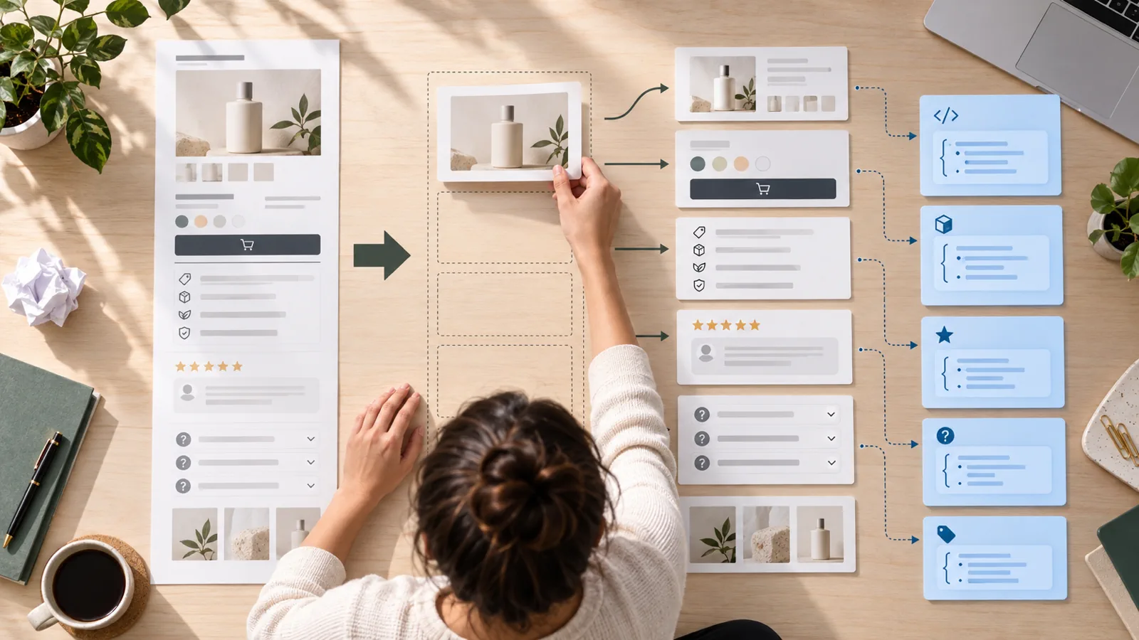 Shopify custom product section rebuild map preserving buyer content and schema