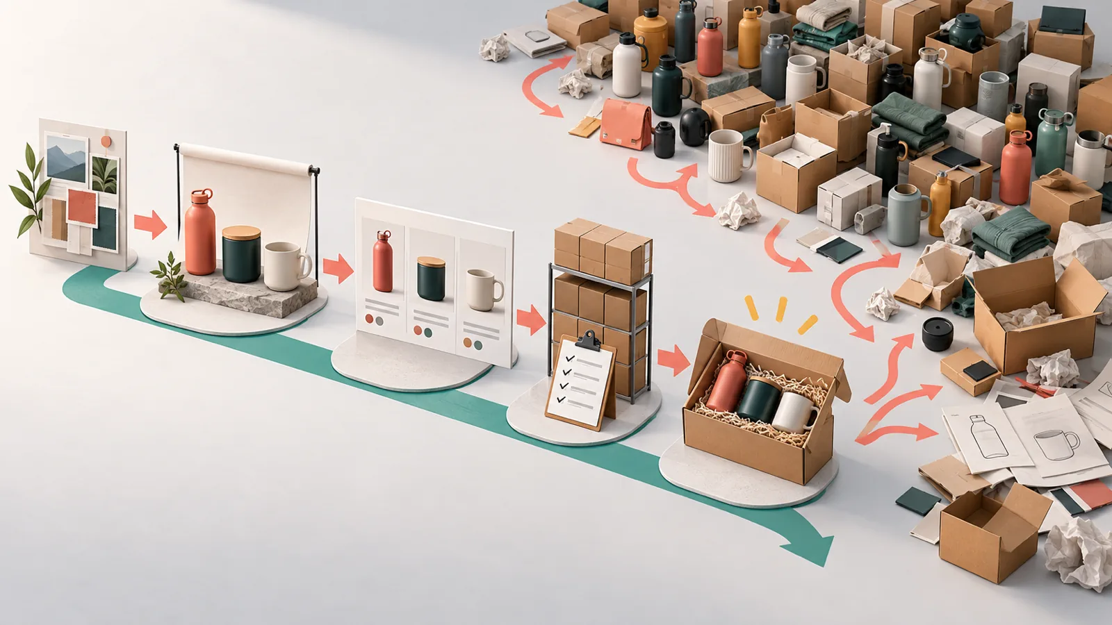 Focused three-product Shopify launch path compared with an overextended assortment