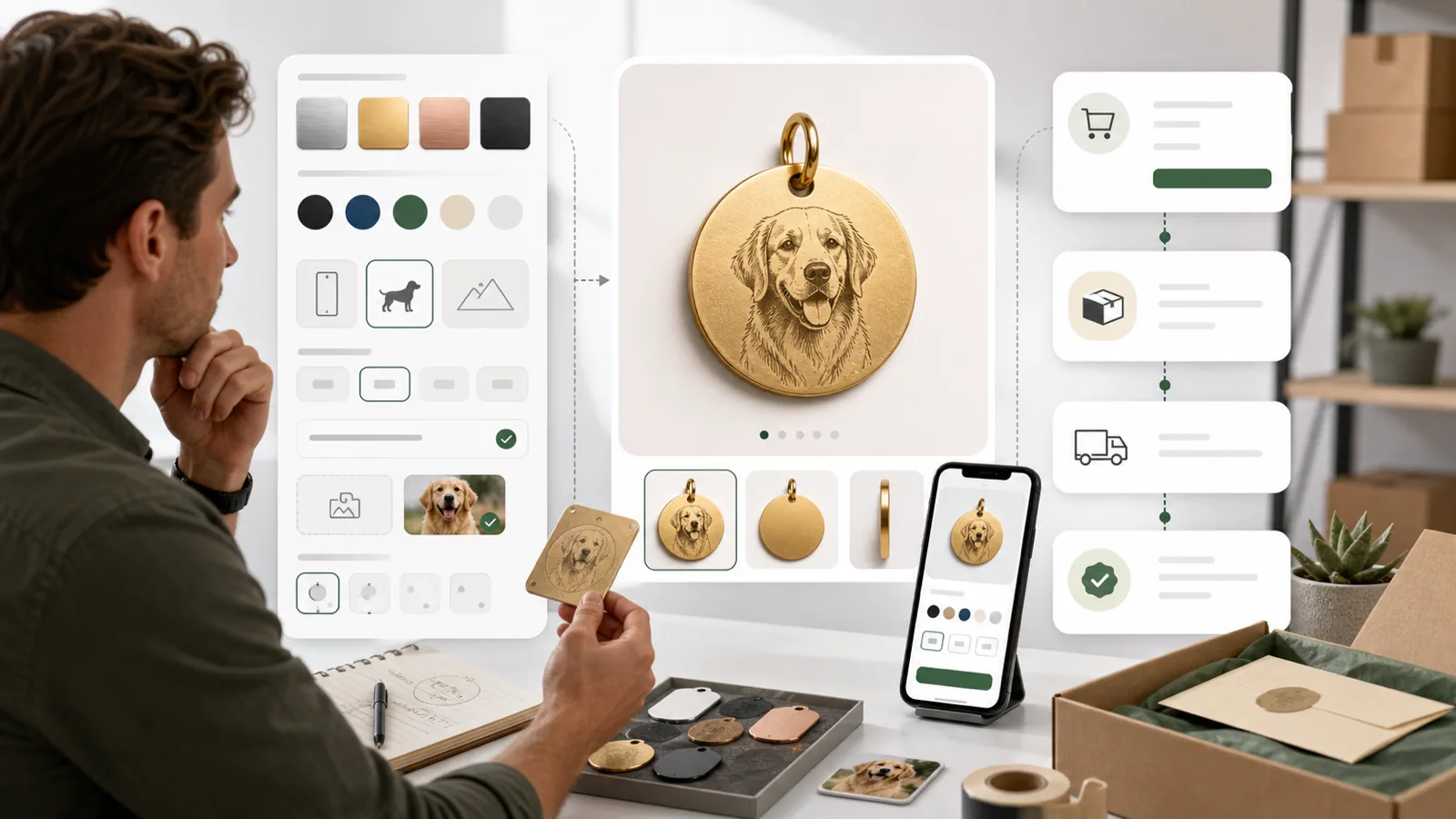Founder reviewing a personalized Shopify product preview before add-to-cart