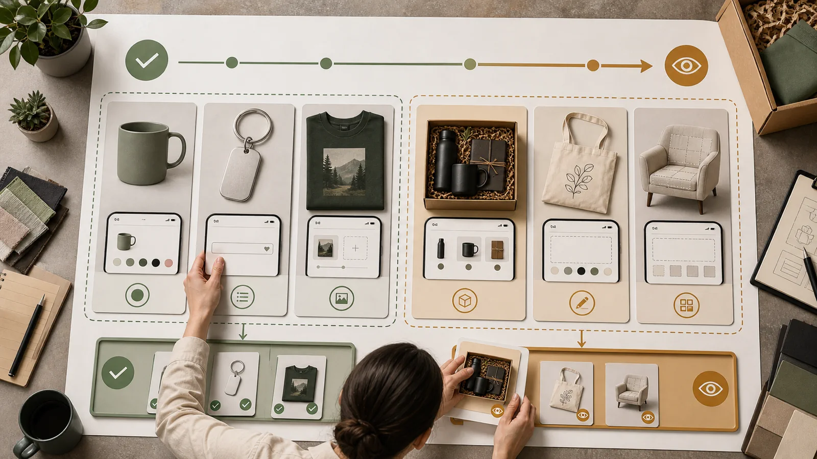 Risk map separating low-risk product options from customizations that need preview