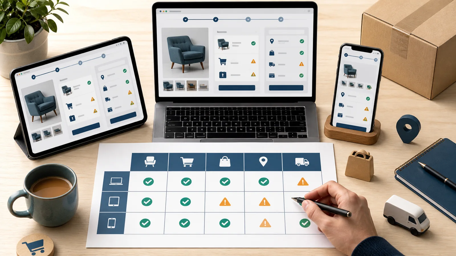 Shopify fulfillment choice QA grid for PDP cart and checkout states