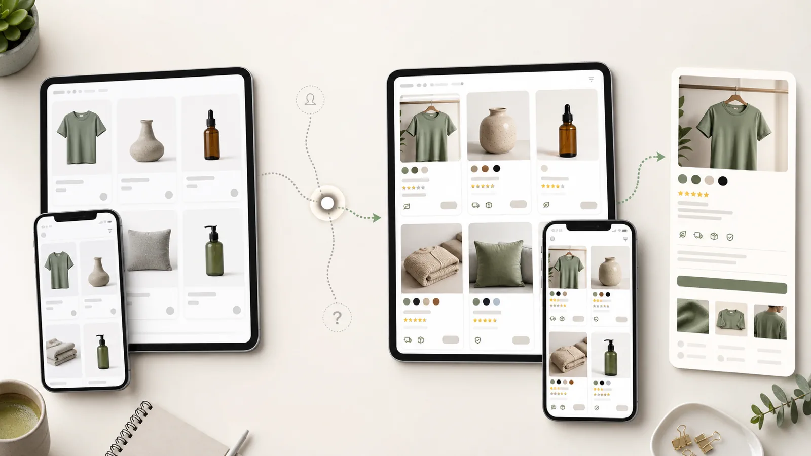 Shopify collection product cards showing context before the product page click