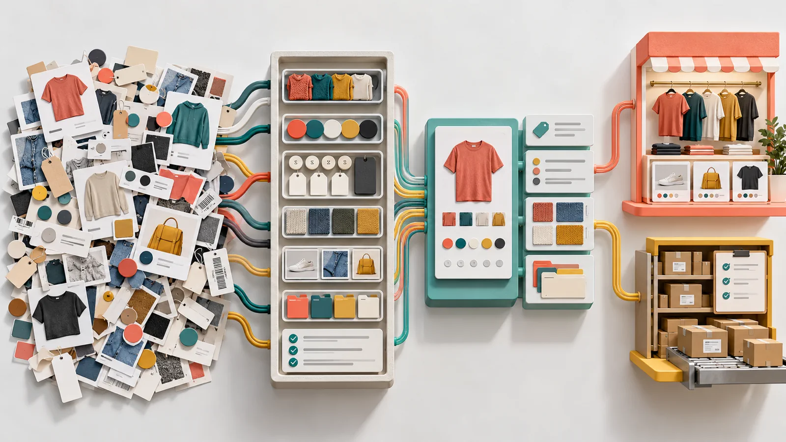 Messy legacy product records mapped into a structured Shopify catalog that supports storefront discovery and operations