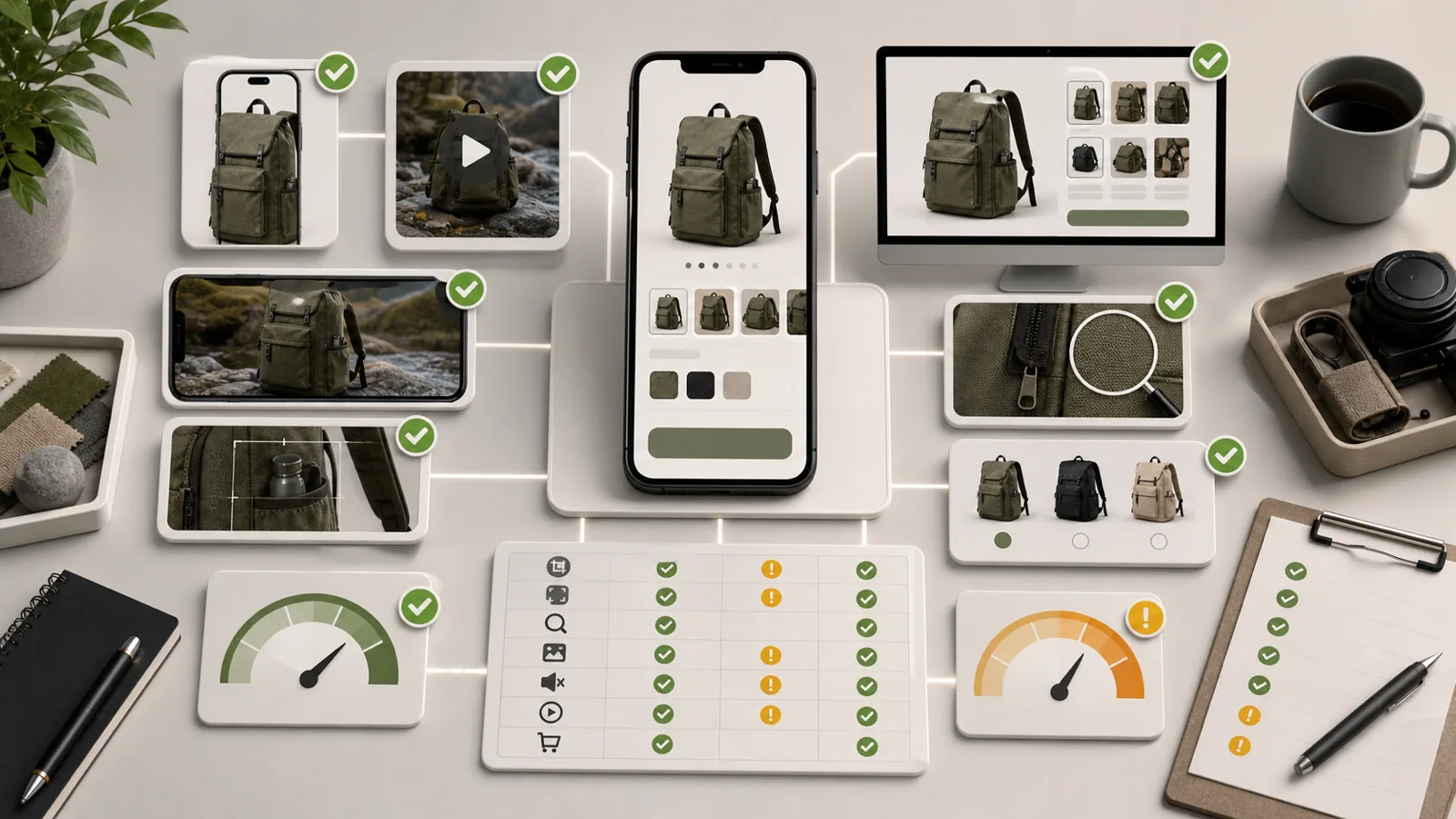 Mobile PDP media QA matrix for first frame video fallback zoom variant sync and CTA visibility