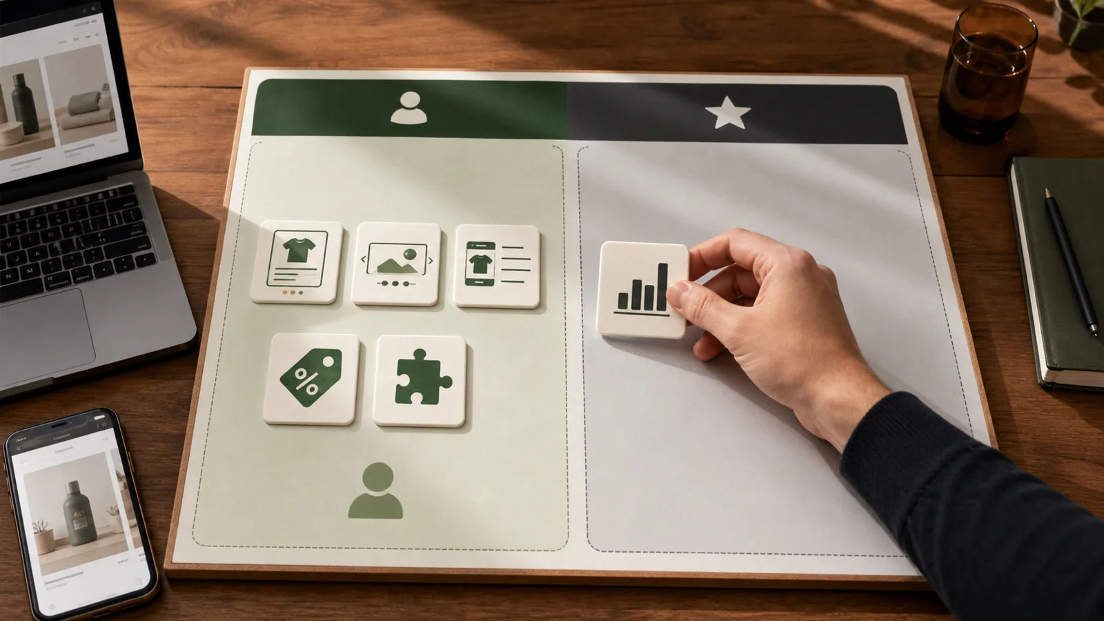 Shopify handoff responsibility matrix separating owner-managed and specialist-owned changes