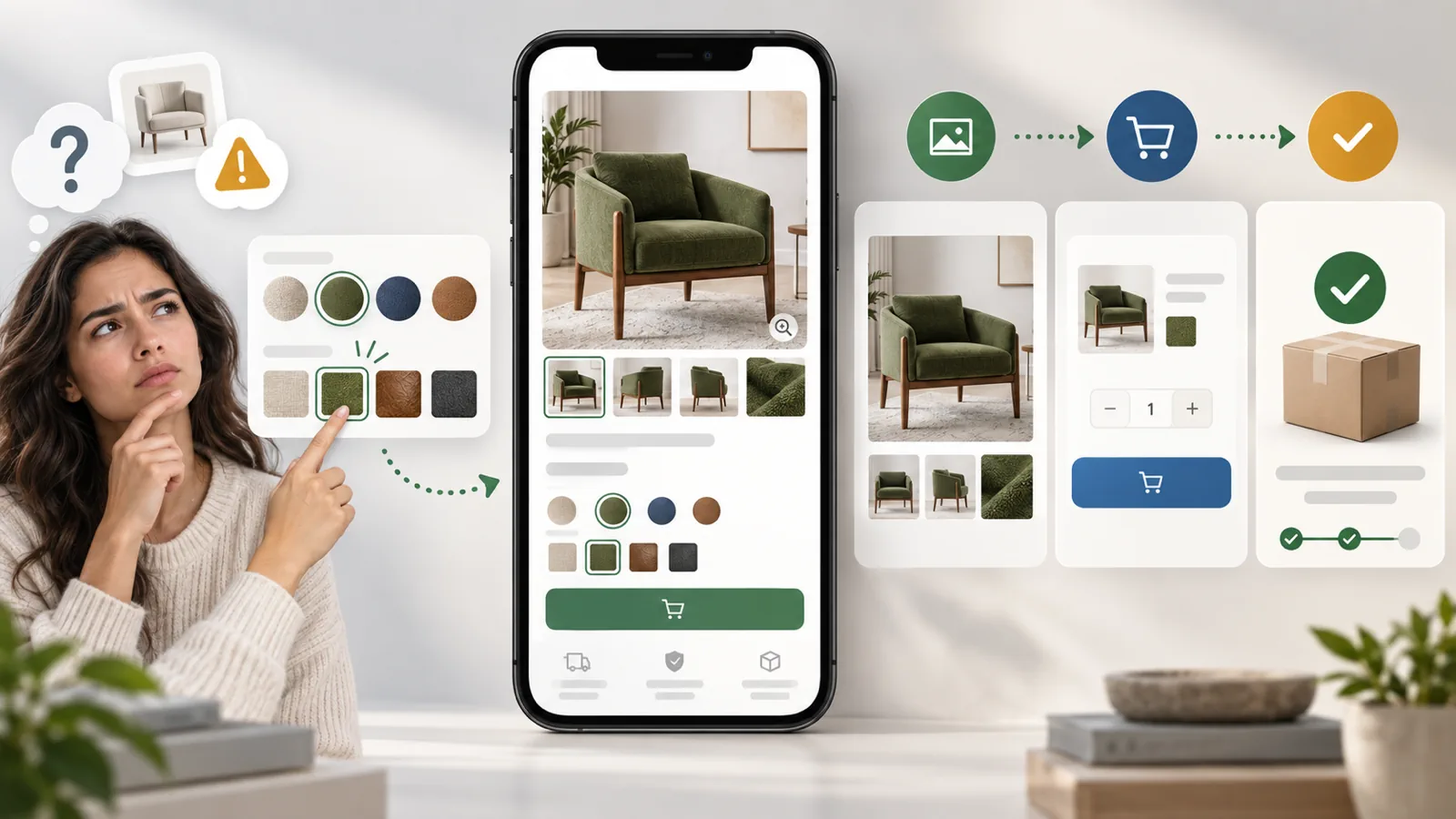 Shopify variant media map showing selected option gallery consistency before cart