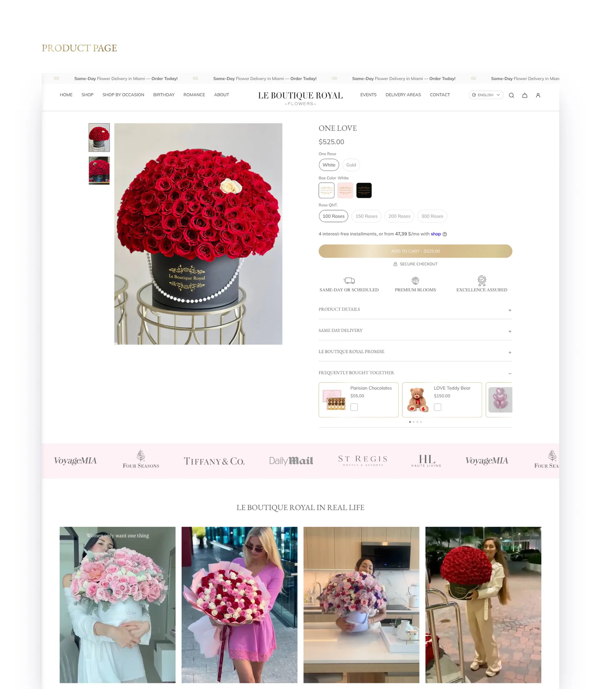 Le Boutique Royal project screen 9