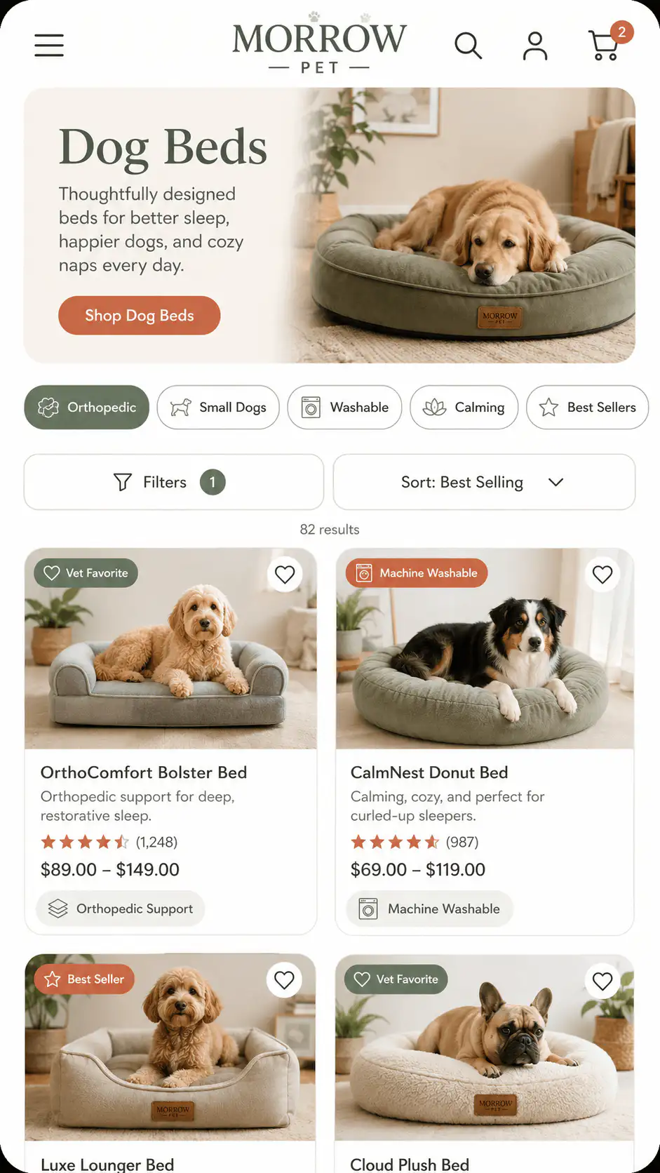 Morrow Pet Dog Beds Collection Page
