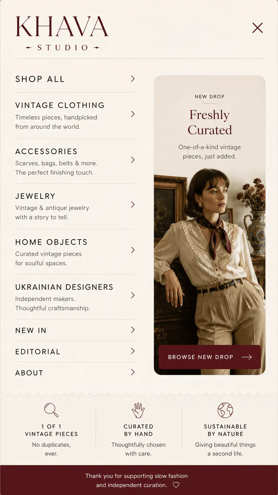 Khava Vintage Mobile Menu