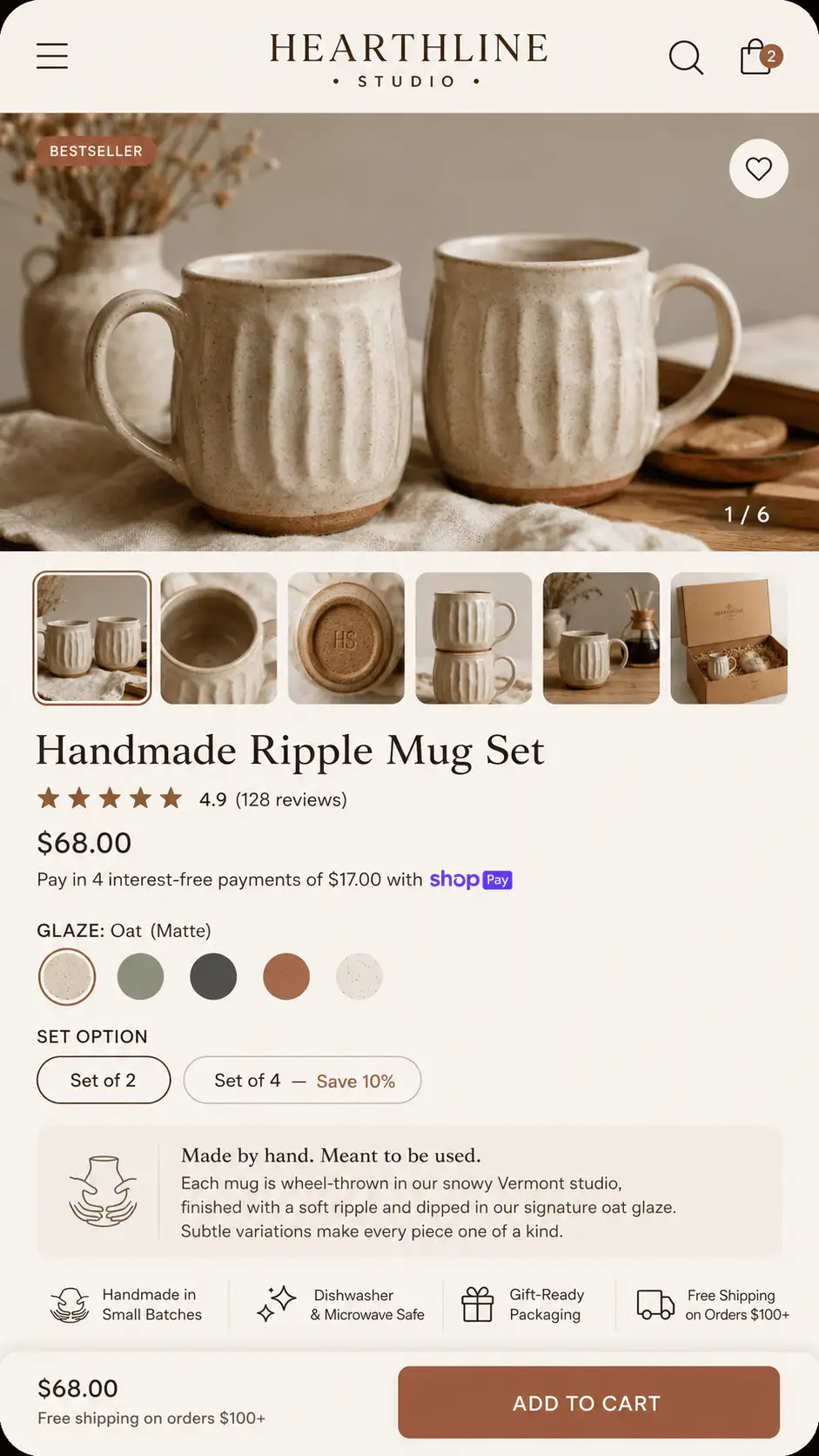 Hearthline Ripple Mug Product Page